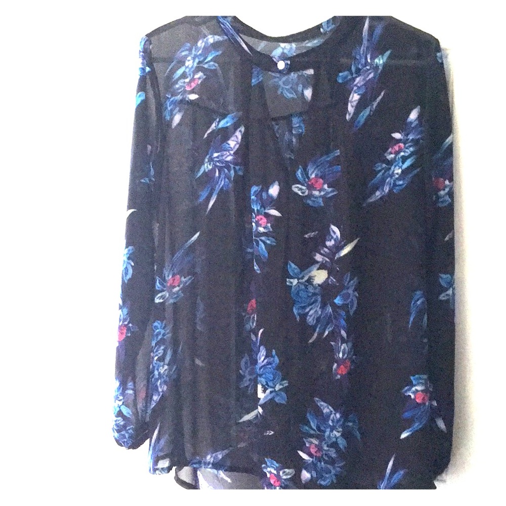 Sheer long sleeve choker top